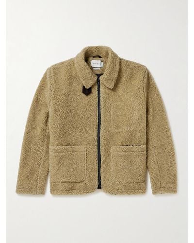 Oliver Spencer Lambeth Corduroy-trimmed Fleece Jacket - Natural