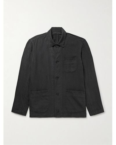 Rag & Bone Evan Linen Chore Jacket - Black