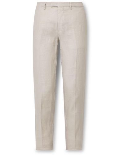 Boglioli Straight-leg Linen-twill Suit Pants - White