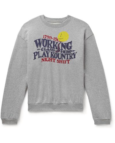 Kapital Printed Cotton-jersey Sweatshirt - Gray