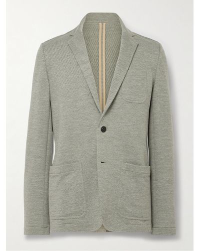 Faherty Inlet Slim-fit Organic Cotton-blend Jersey Blazer - Grey