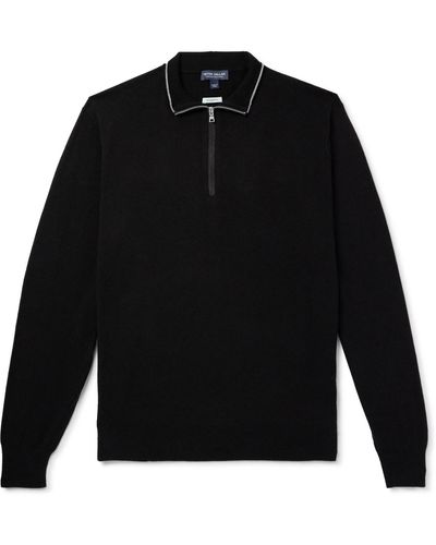 Peter Millar Excursionist Flex Wool-blend Half-zip Sweater - Black