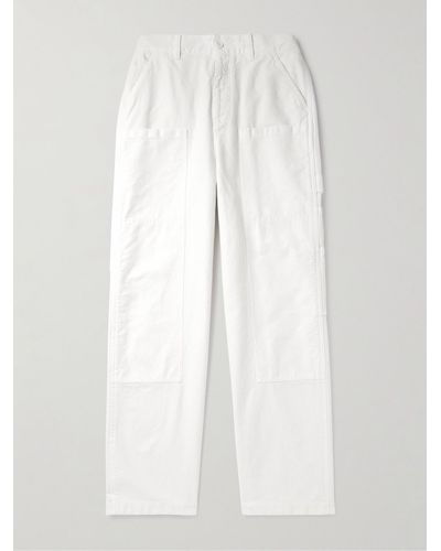 Dries Van Noten Straight-leg Cotton Cargo Trousers - White