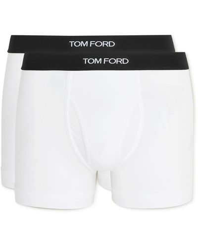 Tom Ford Two-pack Stretch Cotton And Modal-blend Boxer Briefs - White