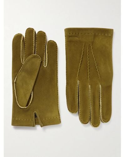 Hestra Damien Handschuhe aus Veloursleder - Grün