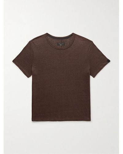 Rag & Bone Classic Mercerised Linen T-shirt - Brown