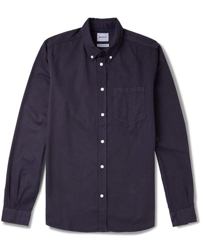 Norse Projects Anton Button-down Collar Cotton-twill Shirt - Blue