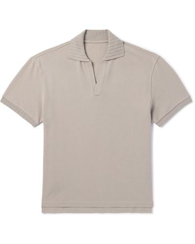 STÒFFA Cotton-piqué Polo Shirt - Gray