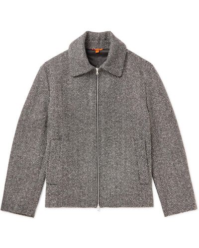 Barena Herringbone Wool-blend Jacket - Gray