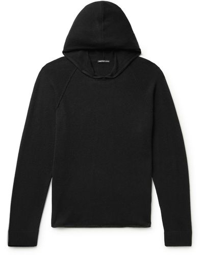 James Perse Recycled-cashmere Hoodie - Black