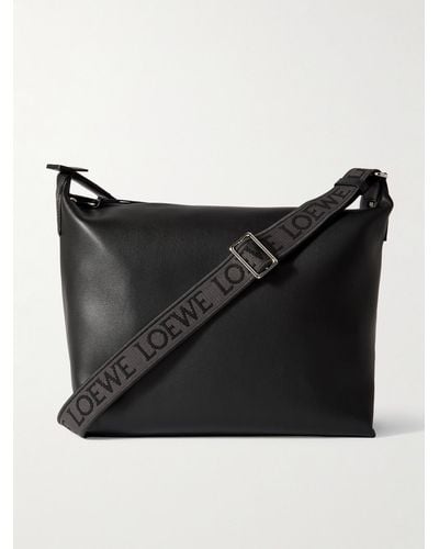 Loewe Cubi Leather Messenger Bag - Black