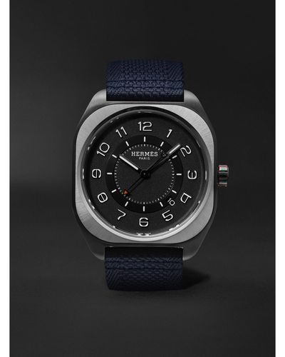 Hermès H08 Automatic 39mm Titanium And Canvas Watch - Black