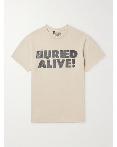 GALLERY DEPT. T-shirt in jersey di cotone effetto consumato con stampa Buried Alive - Neutro