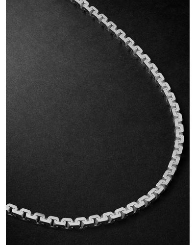 Mateo Silver Chain Necklace - Black
