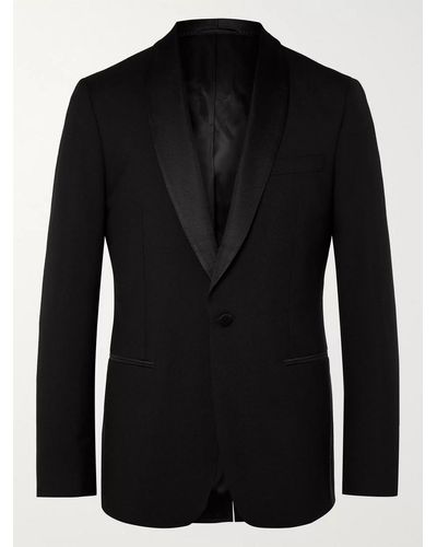 MR P. Black Slim-fit Shawl-collar Faille-trimmed Virgin Wool Tuxedo Jacket