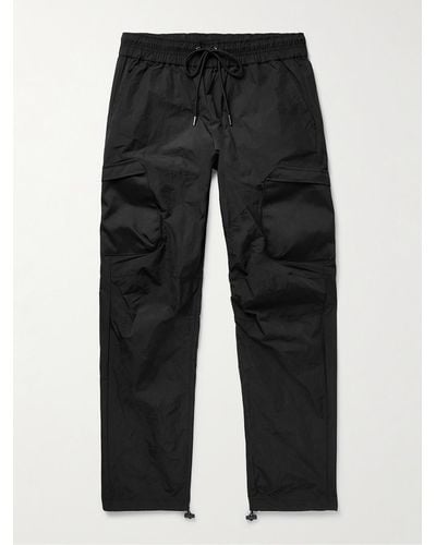 John Elliott Himalayan Straight-leg Canvas-panelled Nylon Cargo Trousers - Black