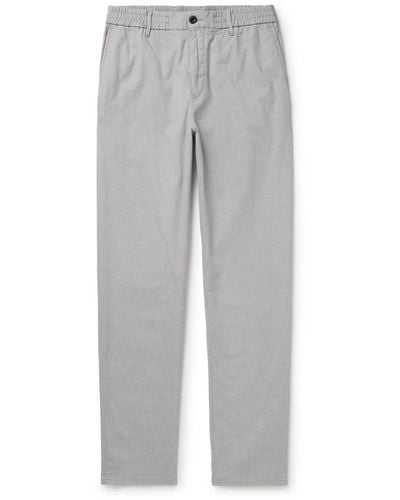 Incotex Slim-fit Straight-leg Birdseye Cotton-blend Pants - Gray