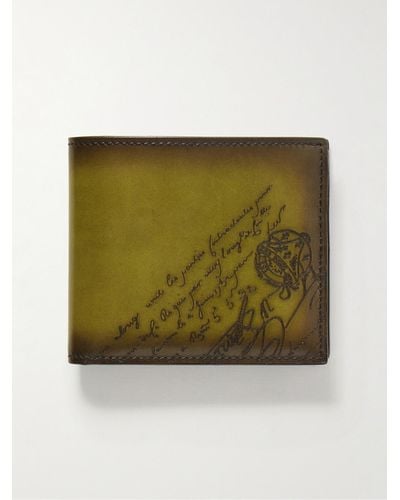 Berluti Makore Neo Scritto Venezia Leather Billfold Wallet - Green