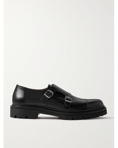 MR P. Olie Leather Monk-strap Shoes - Black