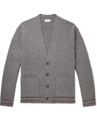 John Elliott Striped Brushed Wool Cardigan - Gray
