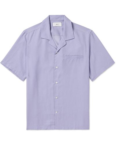 MR P. Camp-collar Lyocell-twill Shirt - Purple