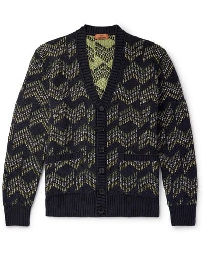 Missoni Chevron Jacquard-knit Cardigan - Black