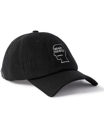Brain Dead Logo-embroidered Wool Baseball Cap - Black