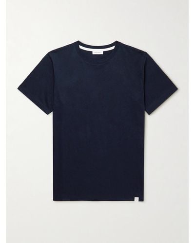 Norse Projects Niels Logo-Print Organic Cotton-Jersey T-Shirt - Blu