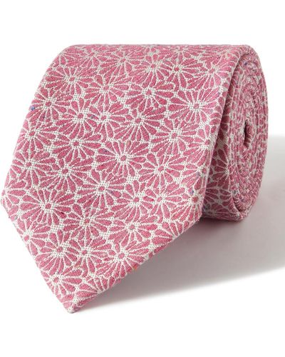 Paul Smith 7cm Floral-jacquard Cotton And Silk-blend Tie - Pink