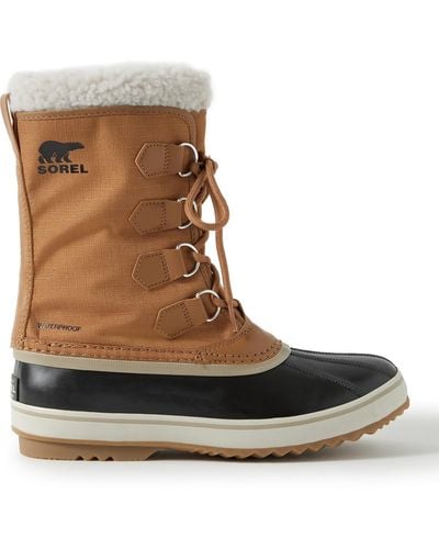 Sorel 1964 Pactm Faux Shearling-trimmed Nylon-ripstop And Rubber Snow Boots - Brown