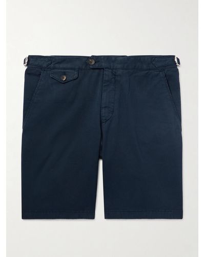 MR P. Straight-leg Organic Cotton-blend Twill Bermuda Shorts - Blue
