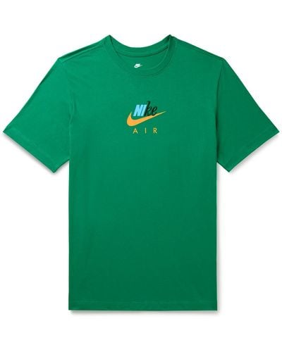 Nike Connect Slim-fit Logo-print Embroidered Cotton-jersey T-shirt - Green