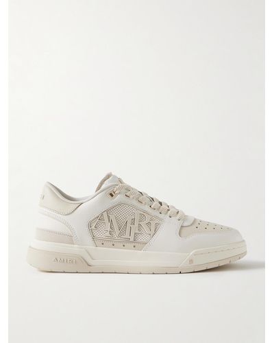 Amiri Classic Low Logo-appliquéd Suede And Rubber-trimmed Leather Trainers - Natural