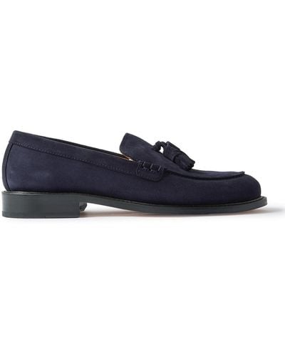 MR P. Tasseled Regenerated Suede By Evolo® Loafers - Blue