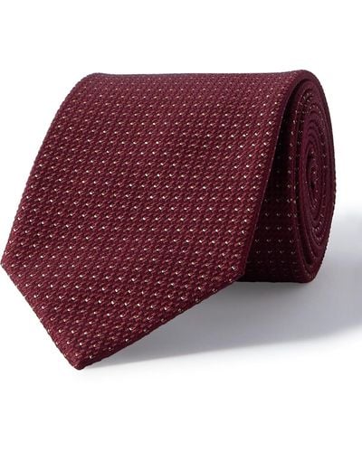 Brioni 8cm Metallic Silk-blend Jacquard Tie - Red