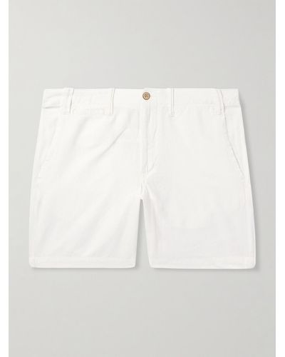 Polo Ralph Lauren Shorts a gamba dritta in misto lino e cotone - Bianco