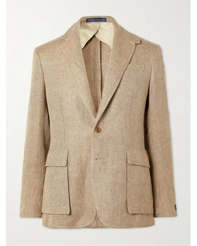 Polo Ralph Lauren Slim-fit Linen-tweed Blazer - Natural
