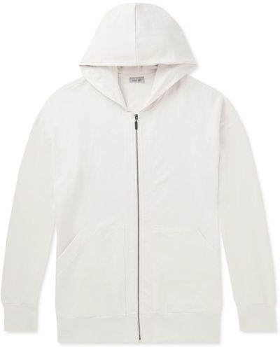 Hanro Natural Living Stretch Organic Cotton-jersey Zip-up Hoodie - White