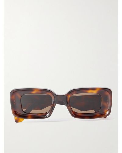 Loewe Anagram Rectangular-frame Tortoiseshell Acetate Sunglasses - Multicolour