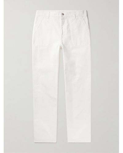 Wales Bonner Kwame Straight-leg Studded Organic Denim Jeans - White