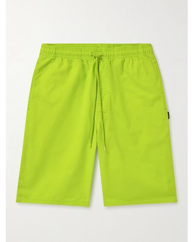 Neighborhood Easy Straight-leg Cotton-twill Drawstring Shorts - Green