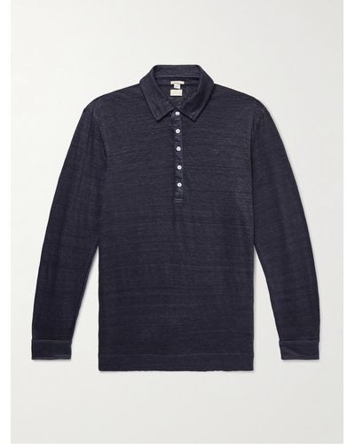 Massimo Alba Raya Slim-fit Linen Polo Shirt - Blue