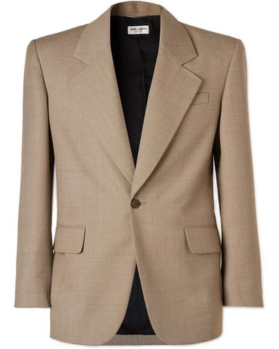 Saint Laurent Wool Suit Jacket - Natural