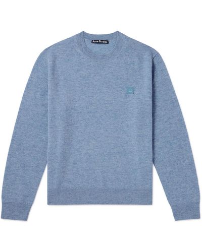 Acne Studios Kalon Logo-appliquéd Wool Sweater - Blue