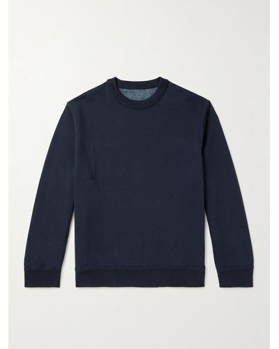 Oliver Spencer Reversible Organic Cotton-jersey Sweatshirt - Blue