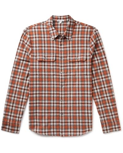 James Perse Lagoon Checked Cotton-flannel Shirt - Red