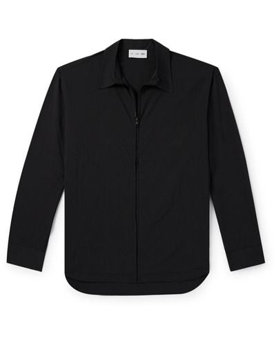 Post Archive Faction PAF 6.0 Right Striped Seersucker Zip-up Shirt - Black