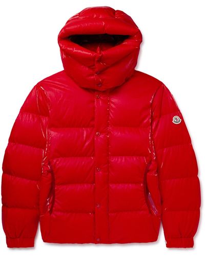 Moncler Verdon Quilted Coated Nylon-ripstop Down Hooded Jacket - Red