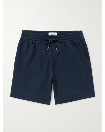 MR P. Straight-leg Organic Cotton-piqué Drawstring Shorts - Blue