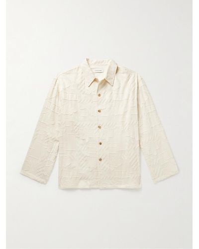 LE17SEPTEMBRE Cotton-jacquard Shirt - Natural